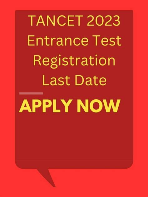 tancet 2023 exam registration